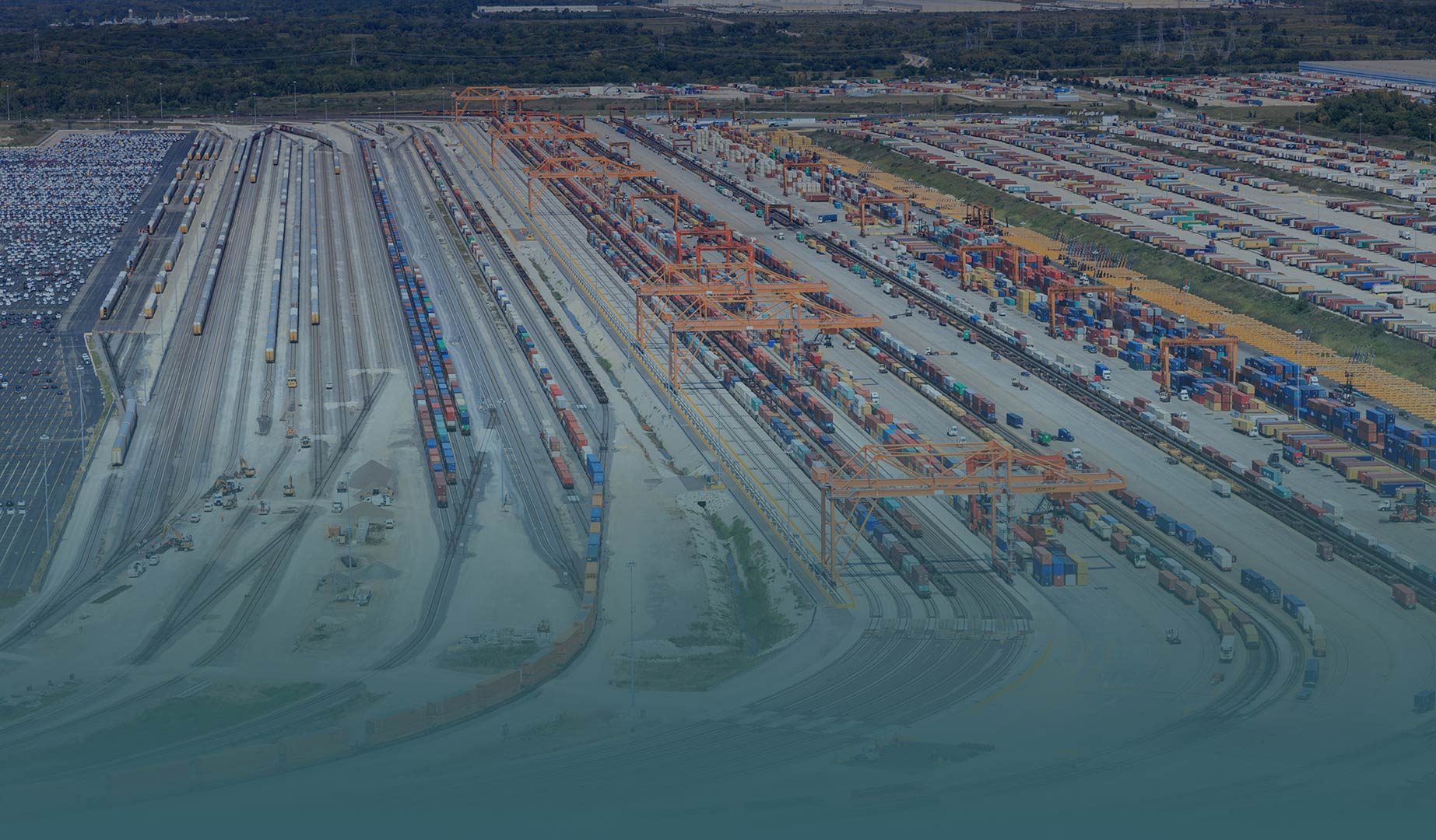 Aerial photo of the BNSF LPC Railway - Logistics Park Chicago in Elwood, IL