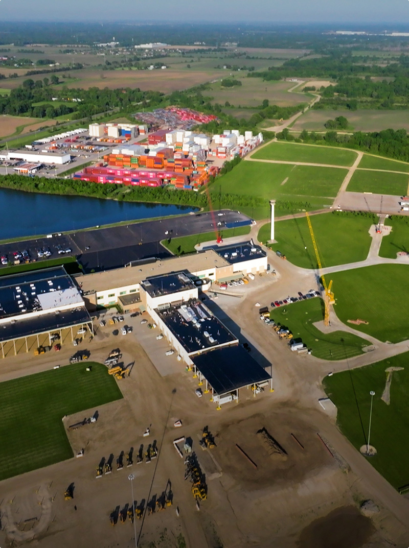 Photo of a container yard and new development in Joliet, IL